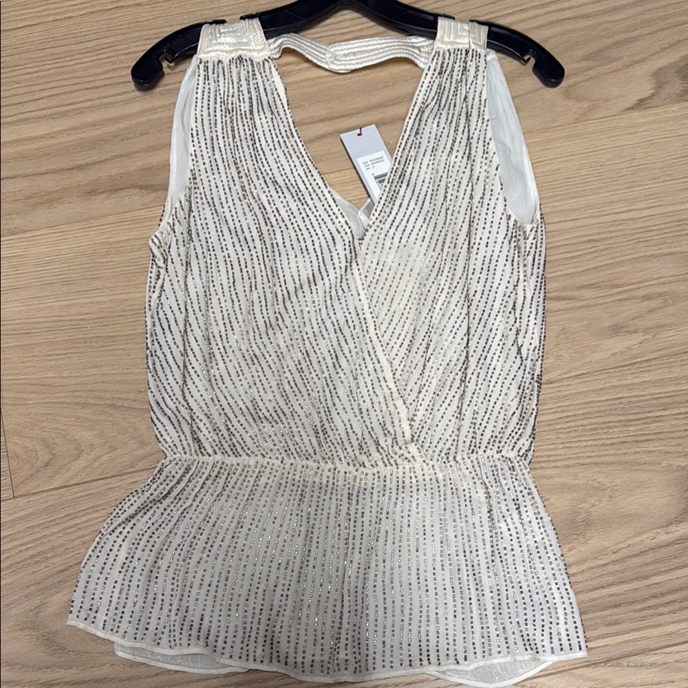 Elegant Cream Sleeveless Top